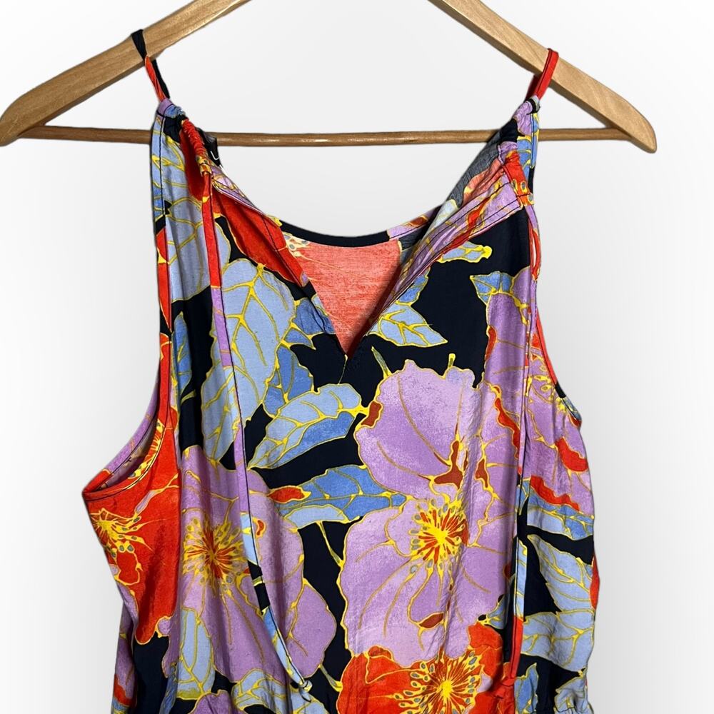 Ann Taylor Loft Women's Multicolor Floral Full Bloom Romper Size Medium Petite - Picture 12 of 15